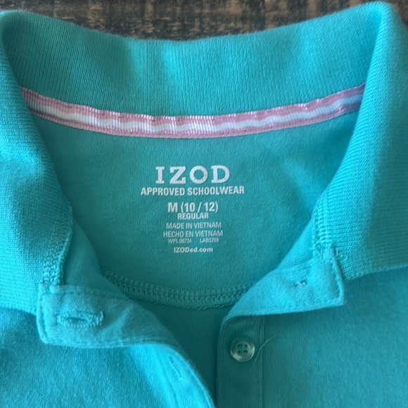 Izod girls M (10/12) short sleeve polo shirt teal - Picture 2 of 5